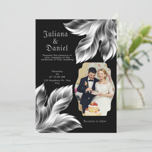 ZWART EN ZILVER KAART (Staand voorkant)