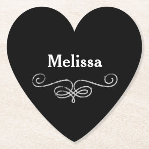 zwart en zilver kartonnen onderzetters