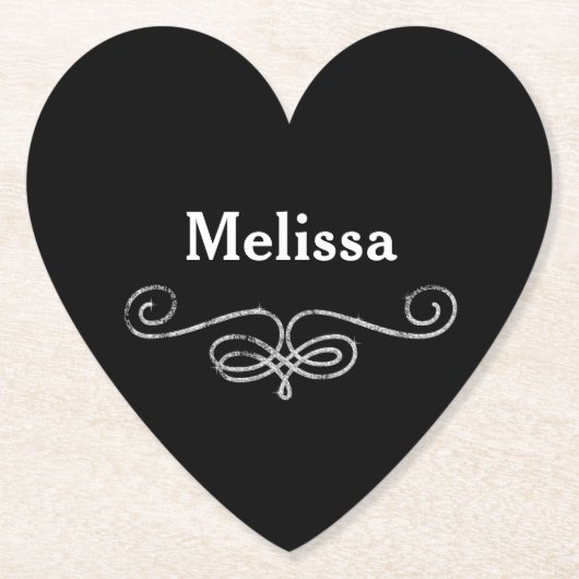 zwart en zilver kartonnen onderzetters (Voorkant)