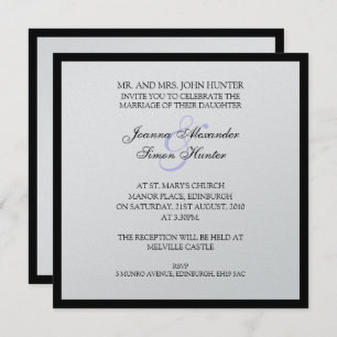 Zwart en zilver klassieke bruiloft kaart