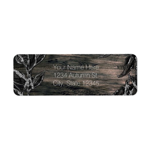 Zwart en zilver laat donkere uitnodiging etiket (Voorkant)