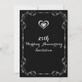 Zwart en zilver Lijst, Heart Silver Jubileum Kaart (Achterkant)