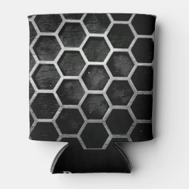 Zwart en zilver metaal Afbeelding Aangepaste naam  Blikjeskoeler