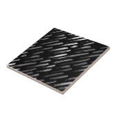 Zwart en Zilver Metallic Abstract Tegeltje (Zijkant)