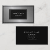 Zwart en zilver Metallic look, tweeslachtig Visitekaartje (Voorkant / Achterkant)