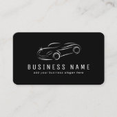 Zwart en Zilver Metallic Sports Car Outline Auto Visitekaartje (Voorkant)