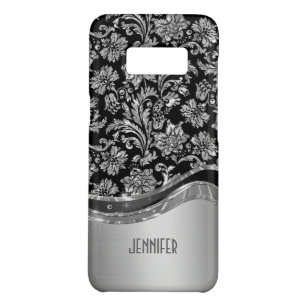 Zwart en zilver metallisch uitzicht met Damascus-p Case-Mate Samsung Galaxy S8 Hoesje