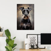 Zwart en zilver Miniatuur Schnauzer Poster (Thuiskantoor)