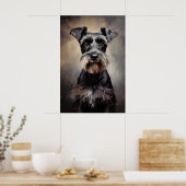 Zwart en zilver Miniatuur Schnauzer Poster (Keuken)