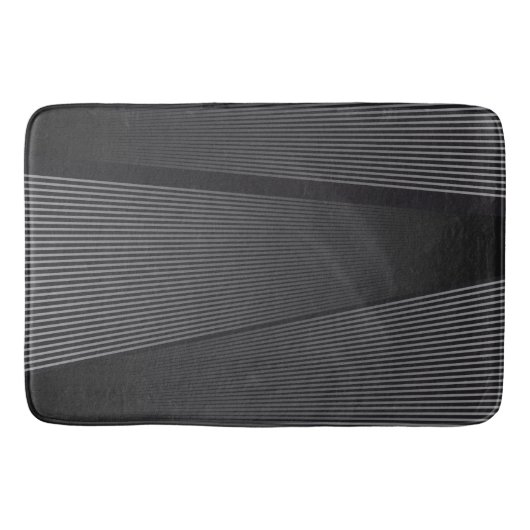 Zwart en zilver modern abstract badmat (Voorkant)