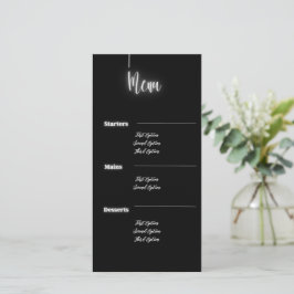Zwart en zilver Modern | Menu-Kaart