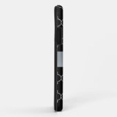 Zwart en zilver Monogram Patroon iPhone Case (Achterkant/rechts)