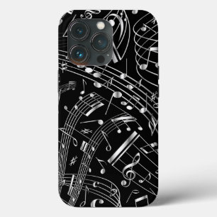 Zwart en zilver Muzieknoten Case-Mate iPhone Case