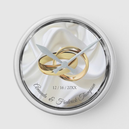 Zwart en zilver op ivoor-zijderoute weduwenkast ronde klok (Voorkant)