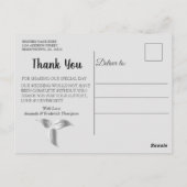 Zwart en zilver op ivoren zijde Dank u Briefkaart (Achterkant)