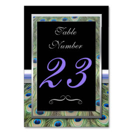 Zwart en Zilver Pauw Tafelnummer