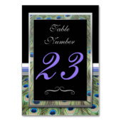 Zwart en Zilver Pauw Tafelnummer (Achterkant)