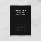 Zwart en zilver Professional elegant modern Visitekaartje (Achterkant)