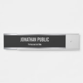 Zwart en zilver professionele elegante Sjabloon Deurbordje (Voorkant)