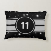 Zwart en Zilver Racing Stripes Starlight Accent Kussen (Achterkant)