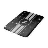 Zwart en Zilver Racing Stripes Starlight Badmat (Gekanteld)