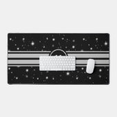 Zwart en Zilver Racing Stripes Starlight Bureaumat (Keyboard & Muis)