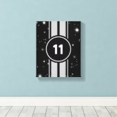 Zwart en Zilver Racing Stripes Starlight Canvas Afdruk (Insitu (Houten vloer))