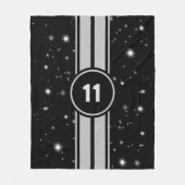 Zwart en Zilver Racing Stripes Starlight Fleece Deken (Voorkant)