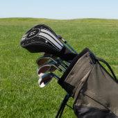 Zwart en Zilver Racing Stripes Starlight Golfheadcover (Insitu)