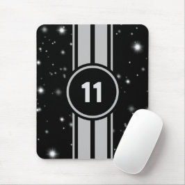 Zwart en Zilver Racing Stripes Starlight Muismat