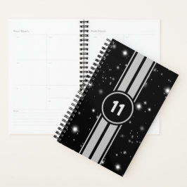 Zwart en Zilver Racing Stripes Starlight Planner