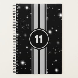 Zwart en Zilver Racing Stripes Starlight Planner