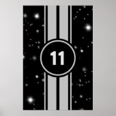 Zwart en Zilver Racing Stripes Starlight Poster (Voorkant)