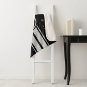 Zwart en Zilver Racing Stripes Starlight Sherpa Deken (In situ)