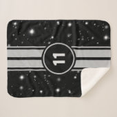 Zwart en Zilver Racing Stripes Starlight Sherpa Deken (Voorkant (horizontaal))