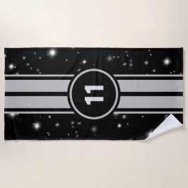 Zwart en Zilver Racing Stripes Starlight Strandlaken