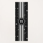 Zwart en Zilver Racing Stripes Starlight Yogamat (Voorkant)