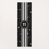 Zwart en Zilver Racing Stripes Starlight Yogamat (Achterkant)