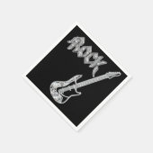 Zwart en Zilver ROCK Gitaar Papier Servetten (Hoek)