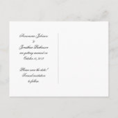 Zwart en Zilver Rood Ruby Jewel Save The Date Aankondigingskaart (Achterkant)