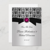 Zwart en Zilver Roze Toermalijn Juweel Save The Da Aankondigingskaart (Voorkant / Achterkant)