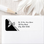 Zwart en Zilver Satijnen Lint Etiket (Insitu)