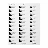 Zwart en Zilver Satijnen Lint Etiket (Full Sheet)