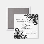 Zwart en zilver sparen de Datum Magneet (Voorkant / Achterkant)