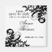 Zwart en zilver sparen de Datum Magneet (Voorkant)