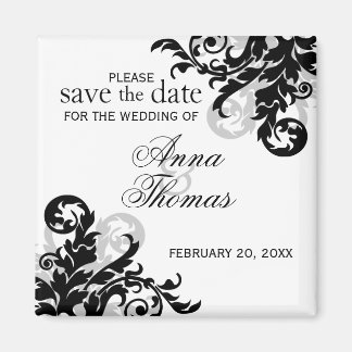 Zwart en zilver sparen de Datum Magneet