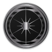Zwart en zilver Star Trim Keramische Knop (Voorkant)