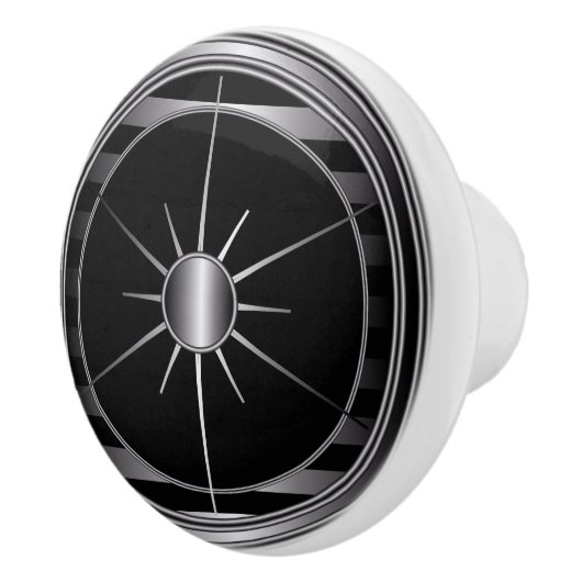 Zwart en zilver Star Trim Keramische Knop (Rechts)