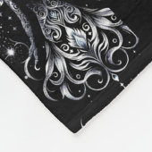 Zwart en Zilver Tattoo Angel Fleece Deken (Hoek)