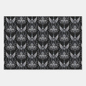 Zwart en Zilver Tattoo Angel Inpakpapier Vel (Voorkant)